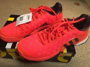 NEW Mens 10 ADIDAS Barricade 2015 Boost Solar Red Black Tennis Shoes Sneakers