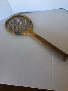 WRIGHT & DITSON Wood Tennis Racket Racquet c 1919 Elongated  Head All American