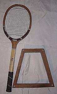 vintage tennis racket wooden wood Wilson Super Stroke Don Budge Strata-Bow USA