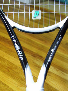 NEW STRINGS Prince Triple Threat Air Rip Super Oversize 1400pl Racquet 4 3/8 EXC