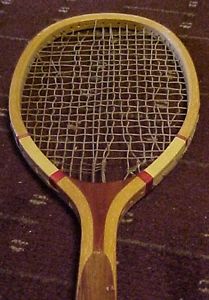 Antique Tennis Racquet ~1920s-30s ~ w/Antique Wooden Warp-Guard ~ Nice Display!