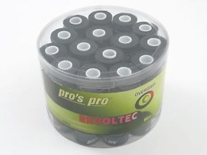 NEU 60xPro's Pro Revoltec Cintas agarre Overgrip's negro 0.6mm extra black tenis