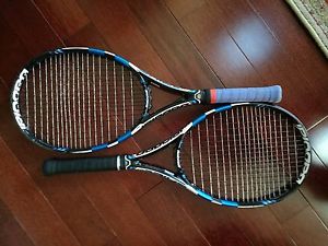 2 Babolat Pure Drive Rackets 4 2/8 Grip with RPM Blast & Gamma Live Wire strings