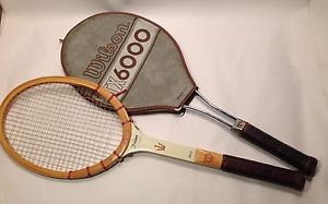 2 Vintage Wilson TX 6000 Jack Kramer Autograph Tennis Racquets Light 4-3/8
