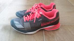 Babolat Womens Tennis Shoes Jet All Court Size 7 Gray Neon Orange Pink