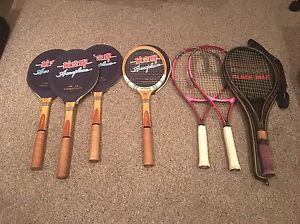tennis racquets  aeroplane/dunlop/wimbledon