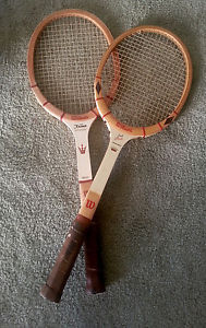 Two Vintage Wooden Tennis Rackets Wilson Jack Kramer Models No Cases or Presses