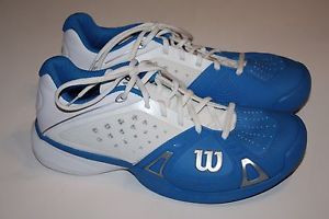 Wilson "Rush Pro" Blue White Court Tennis Shoes, Men Size 8, Mint
