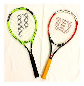 Two Tennis Rackets Wilson Titanium Federer 4 1/2 L4 Prince Ti200