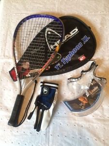 Racquetball Set: Head Racquet, Z-Leader Goggles, Pro Kennex Glove (size Men's S)