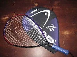 EUC- Huge HEAD Ti.Fury XL Blue & Silver Racketball Racquet  With Matching Case