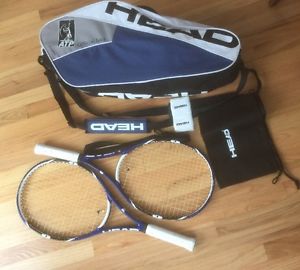 2 New Head Flexpoint S1 Oversize 4 3/8 Tennis Rackets with Head ATP Official Bag