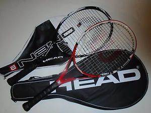 Pair/Lot of Tennis Racquets. Head PCT Genesis 4 3/8,Wilson Nano Carbon 4 1/2. A+