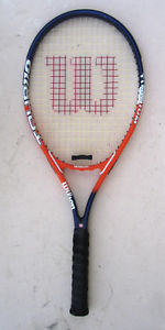 Nice Wilson Titanium Tour 110 Racquet   Orange-White-Blue ..Near Mint.  4 3/8