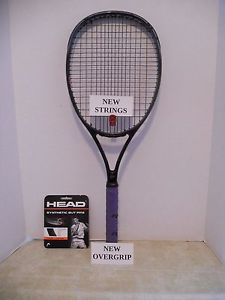 Dunlop Max Superlong +2.00 (29") Tennis Racquet 4 3/8 - NEW STRINGS + OVERGRIP