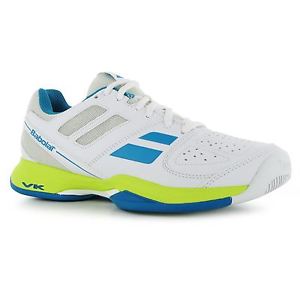 Babolat Pulsion All Court Tennis Shoes Womens White/Green Trainers Sneakers