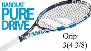 Babolat Pure Drive Tennis Racquet Grip 3(4 3/8) Strung New Free Shipping