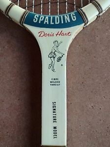 Spalding Doris Hart Signature Model Wooden Tennis Racket Fibre Welded Throat