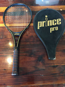 Prince Pro Tennis Racquet Black Gold 4-1/8 Grip with Cover