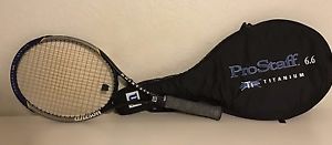 Wilson Pro Staff Titanium 6.6 Tennis Racket Over Size 4 5/8 Grip With Cover