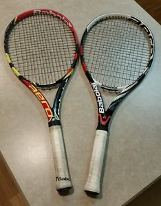 2 Babolat Aeropro Drive French Open Tennis Rackets 4 3/8