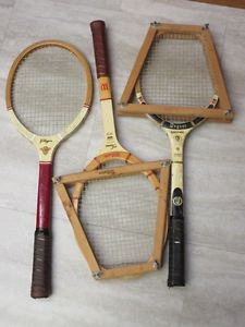 3 Vtg Wood Racket Racquet Press Wilson Jack Kramer J C Higgins Regent