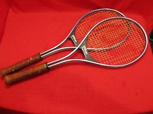 2 Vintage Wilson "Super Power" Tennis Racquets Aluminum/metal 4 1/4 &  4 1/2"