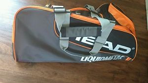 EUC-Large HEAD Liquidmetal Tennis Racquet Shoulder Strap Case-Orange Black Gray
