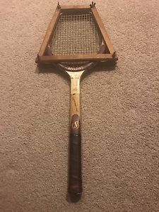Spalding Ashley Cooper  Vtg Tennis Racquet w/ Original Wood Press