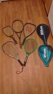 5 tennis raquets wilson aviva head racket