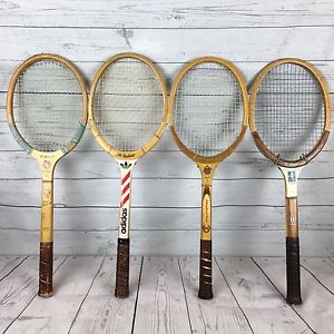 4 Vintage Tennis Rackets Wilson Chris Evert Autograph Stylist Adidas Winchester