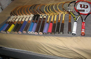 lot of tennis rackets