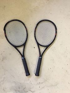 Two (2) Wilson Burn FST 99s Racquets (cracked)