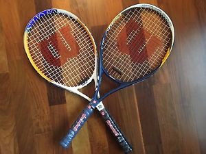 2 - Wilson Tennis Racquet US OPEN 4 3/8 L3 & 4 1/2 L4 Cushion Grip