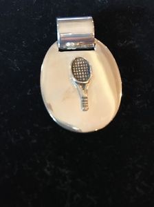 Sterling Silver Pendant With Tennis Motif, NWT