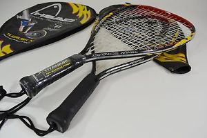 2 Head TI Crush XL Racquetball Racquets 3-5/8 Titanium Technology w/ zip cases