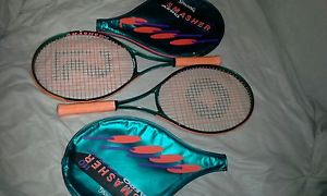 (2) Used Spalding Smasher Aero 110 tennis racquets, very good condition!