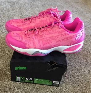 Prince T22 Lite Ladies 9.5 Pink Breast Cancer Tennis Shoe Worn Twice!