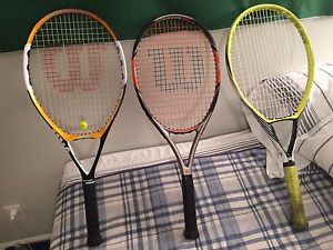 Three Wilson Tennis Racquets