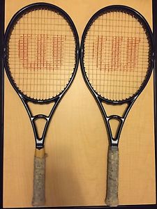 2 Lot Wilson 95 Tennis Racquet High Beam Midplus Graphite Sting 4 1/2 L4 Grip