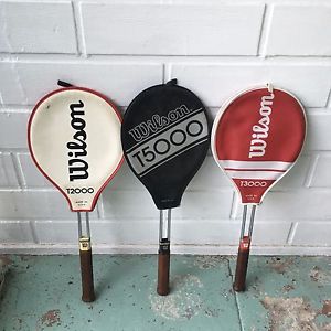 3 VTG Tennis Racquet Wilson T2000 / T3000 / T5000 in great condition with covers