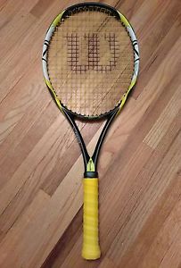 Wilson K Factor Fierce FX Tennis Racket 16X19 4 1/4 grip, new overgirp!