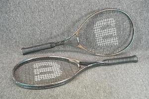 Set Of 2 Wilson 27" Long Tennis Racquets Black Court E/X Oversize