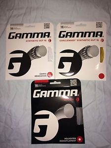 Gamma Tennis Racket Strings Synthetic Lot Of 3