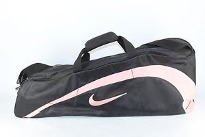 Nike Tennis Racquet Bag - 2 Sided Storage - Black With Pink Accents