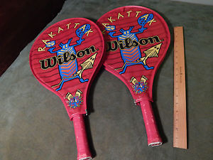 Wilson Tennis Racquets w/ Matching Covers (LOT of 2) Rakattak "Keith Haring" Ltd