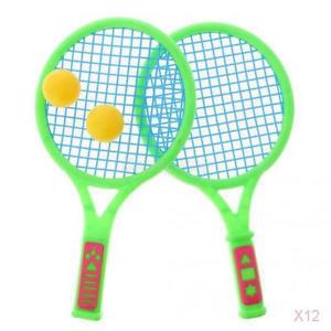 12x Small Tennis Set 2 Tennis Rackets with 2 Balls Tennis Racket Ball Set Toys