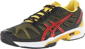 ASICS Men's GEL-Solution Speed 2 Tennis Shoe Black/Fiery Red/Yellow