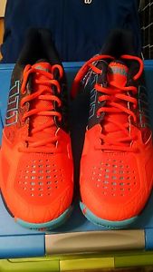 WILSON "KAOS COMP' Men's Tennis Shoes- US Size 10 -Tomato Red/Navy Wil/SBlue