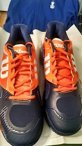 WILSON "Rush Pro. 2.0" Men's Tennis Shoes- US Size 9.5 Clementin/Navy Wil/Wht